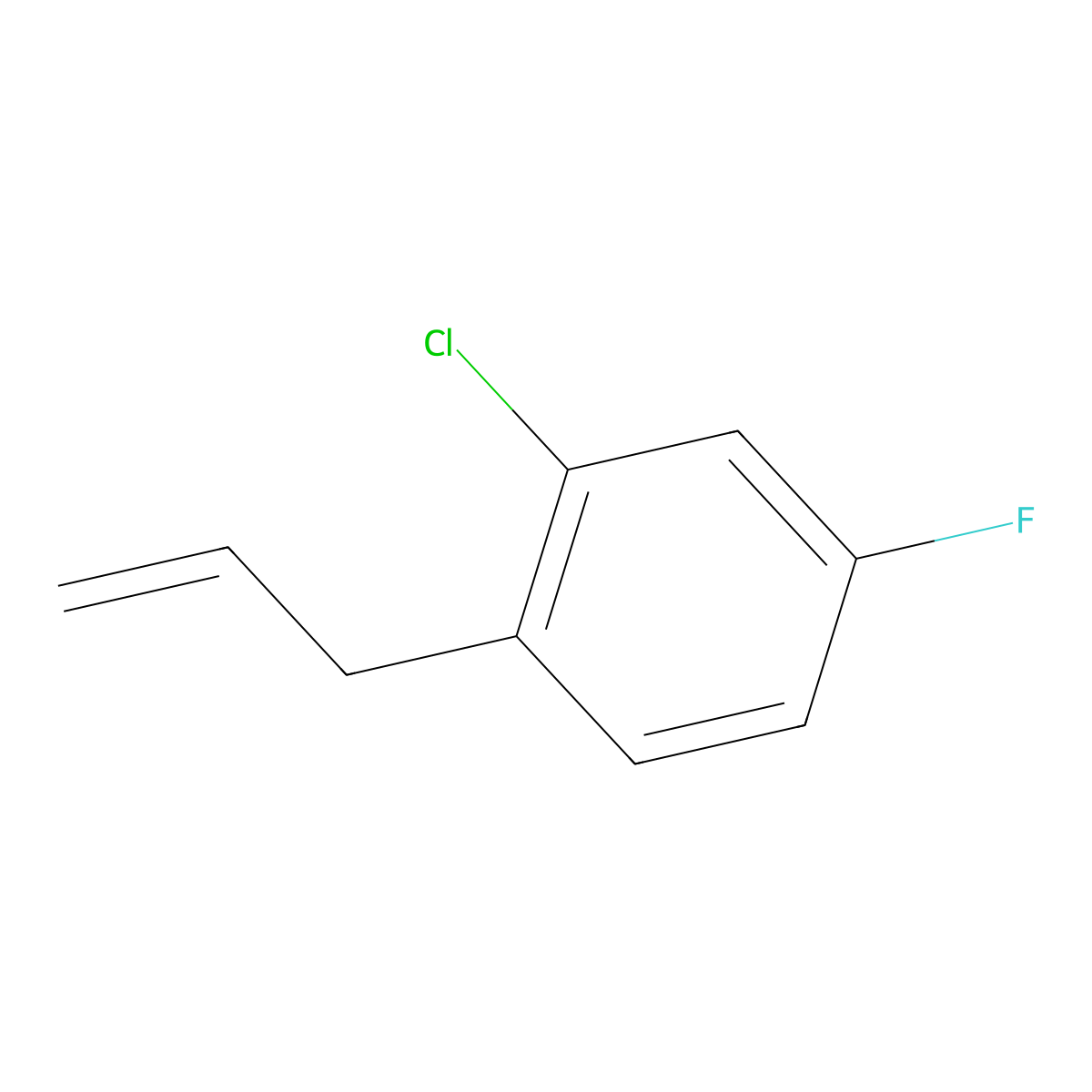3-(2-Chloro-4-fluorophenyl)-1-propene molecular structure, CAS 128426-47-1