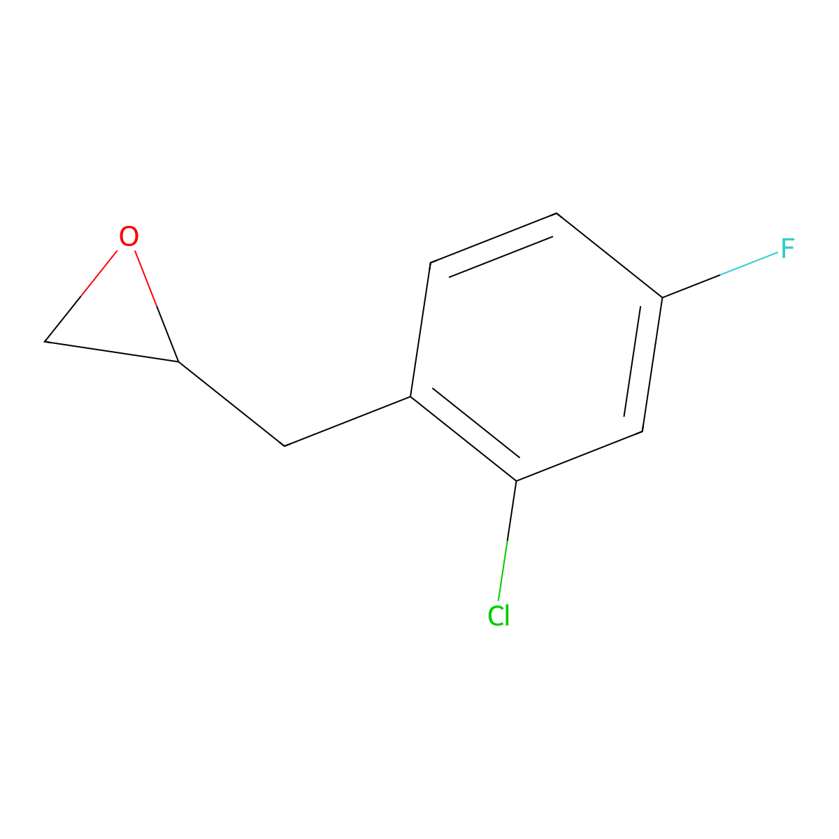 2-[(2-Chloro-4-fluorophenyl)methyl]oxirane molecular structure, CAS 128426-48-2