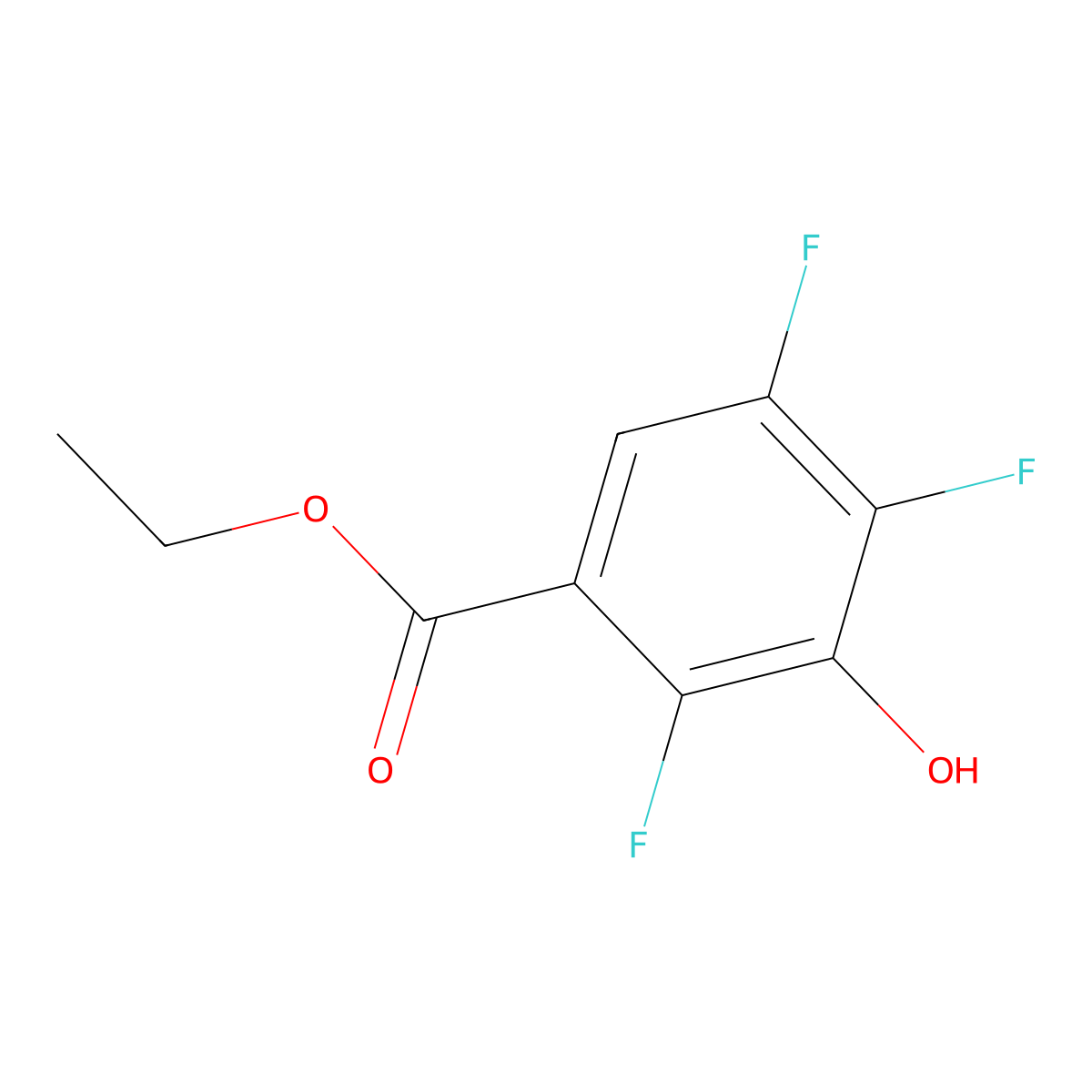 Ethyl 2,4,5-trifluoro-3-hydroxybenzoate molecular structure, CAS 128426-84-6