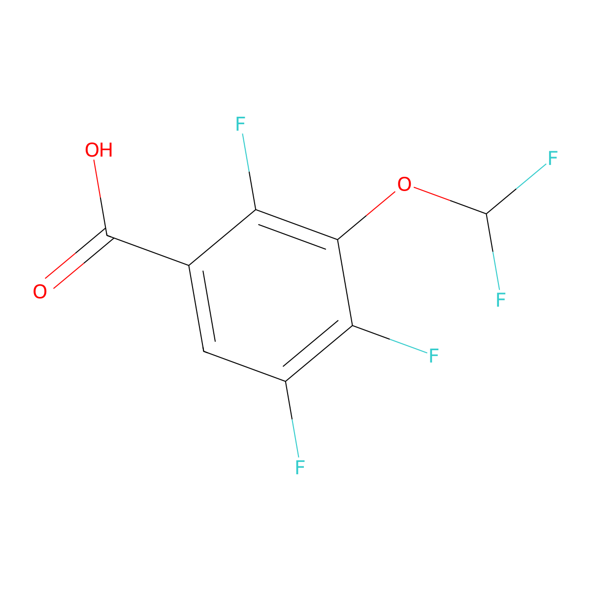 3-(Difluoromethoxy)-2,4,5-trifluorobenzoic acid molecular structure, CAS 128426-86-8