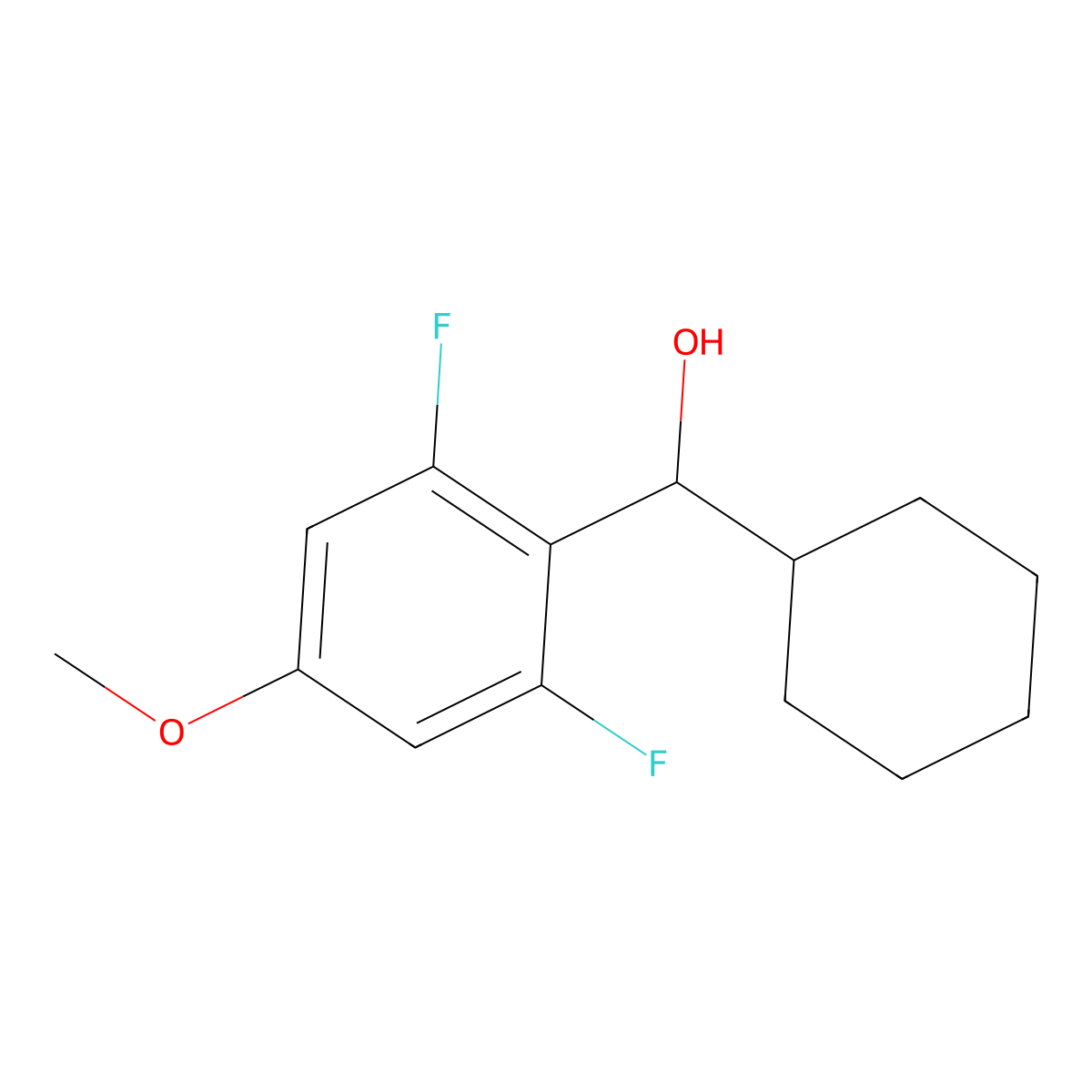 alpha-Cyclohexyl-2,6-difluoro-4-methoxybenZenemethanol molecular structure, CAS 1284265-31-1