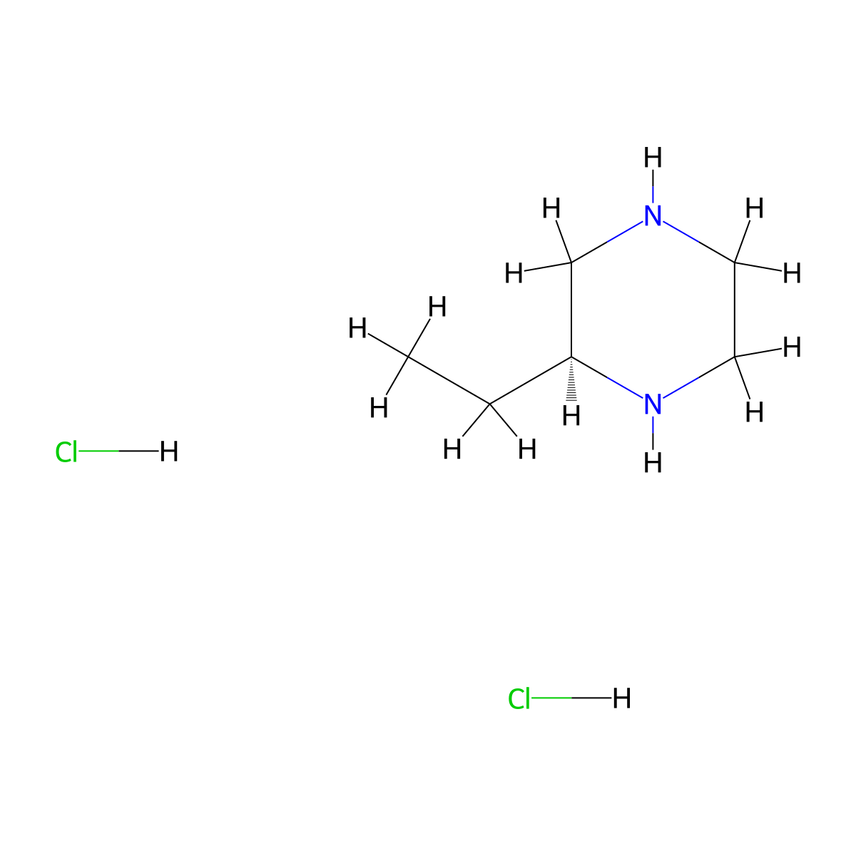 (S)-2-ethylpiperazine dihydrochloride molecular structure, CAS 128427-05-4