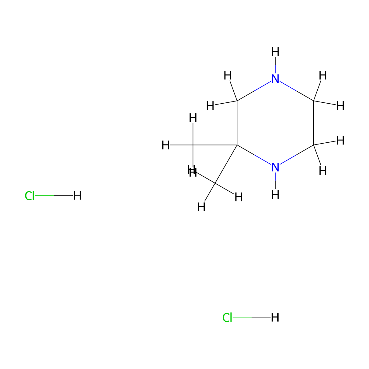 2,2-Dimethylpiperazine dihydrochloride molecular structure, CAS 128427-07-6