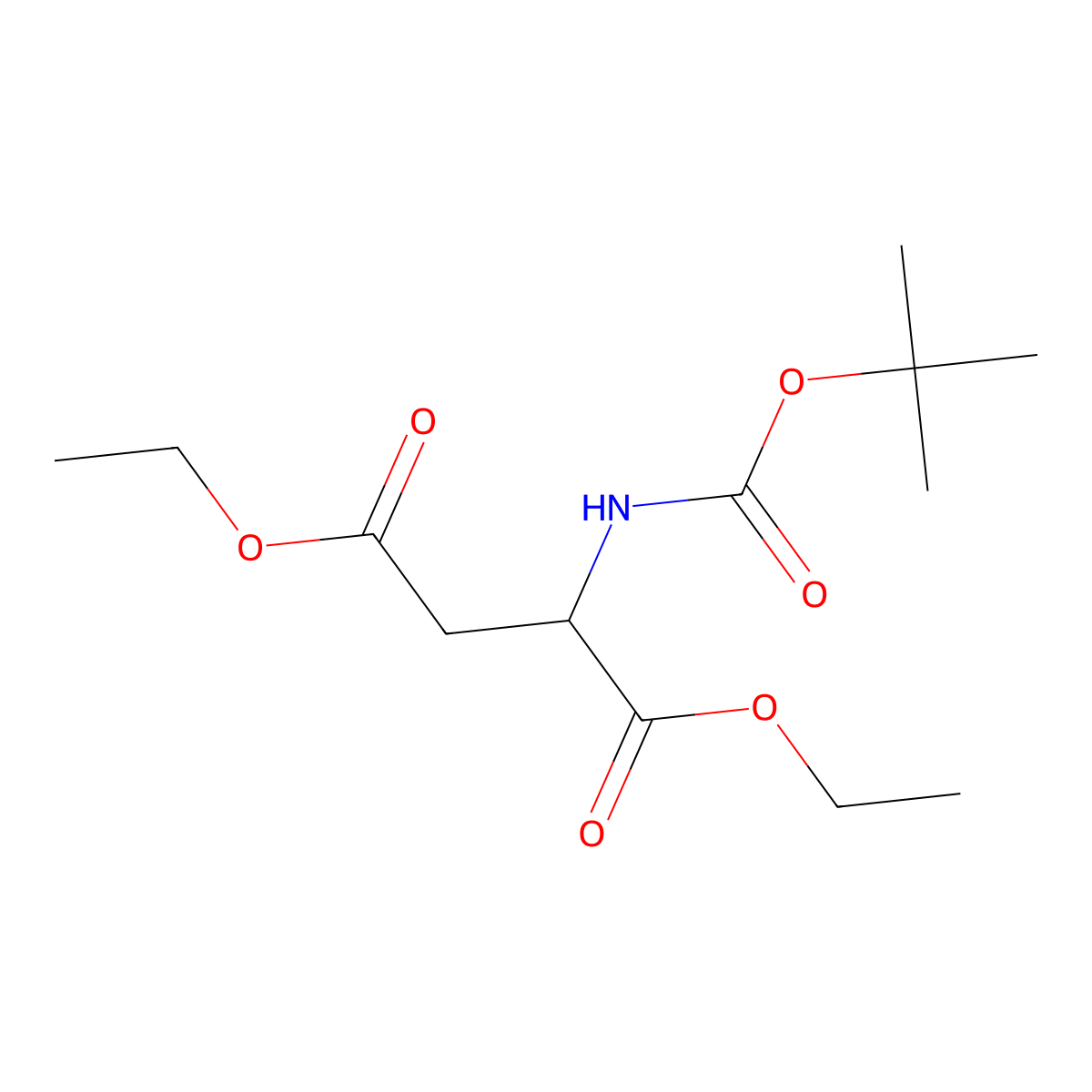 Diethyl (tert-butoxycarbonyl)-L-aspartate molecular structure, CAS 128427-09-8