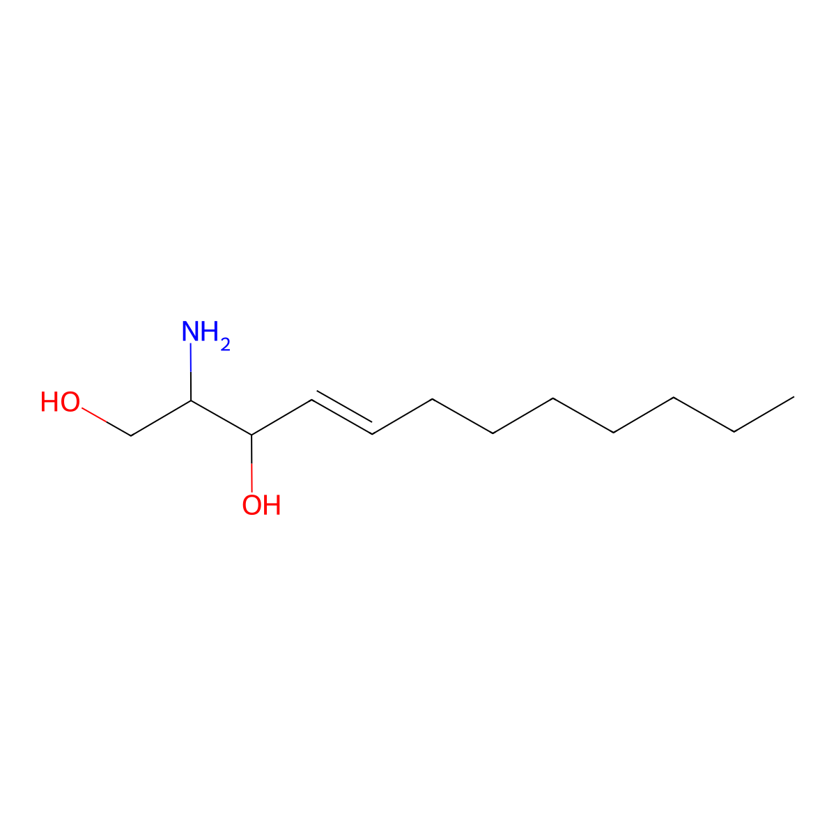 C12-Sphingosine molecular structure, CAS 128427-86-1