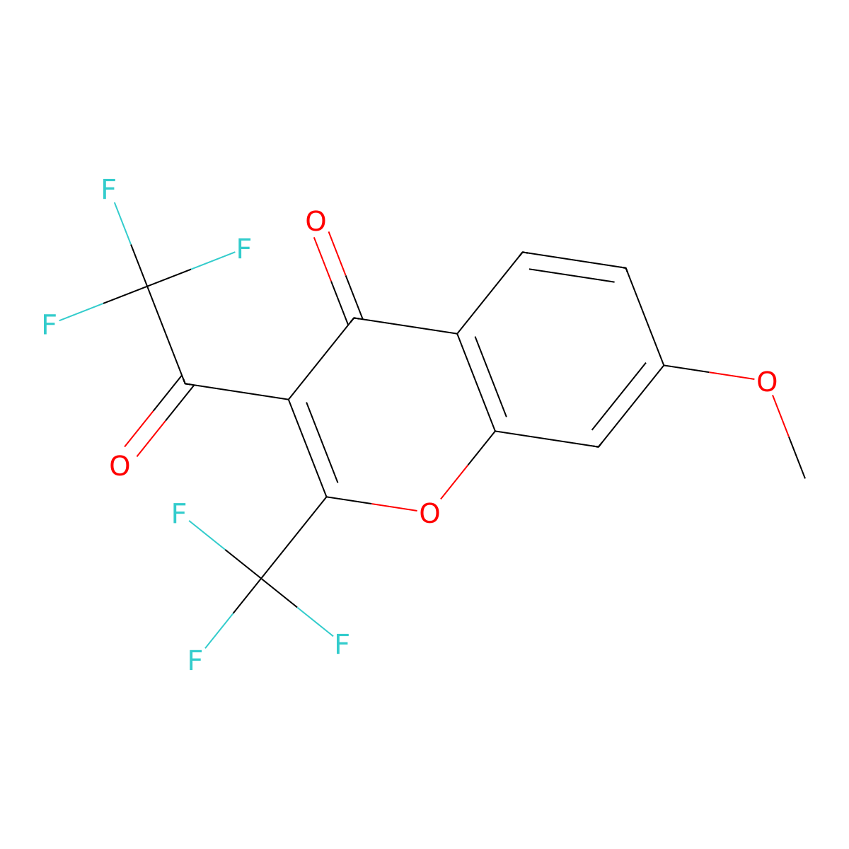 7-Methoxy-3-(2,2,2-trifluoroacetyl)-2-(trifluoromethyl)-4H-chromen-4-one molecular structure, CAS 1284282-62-7