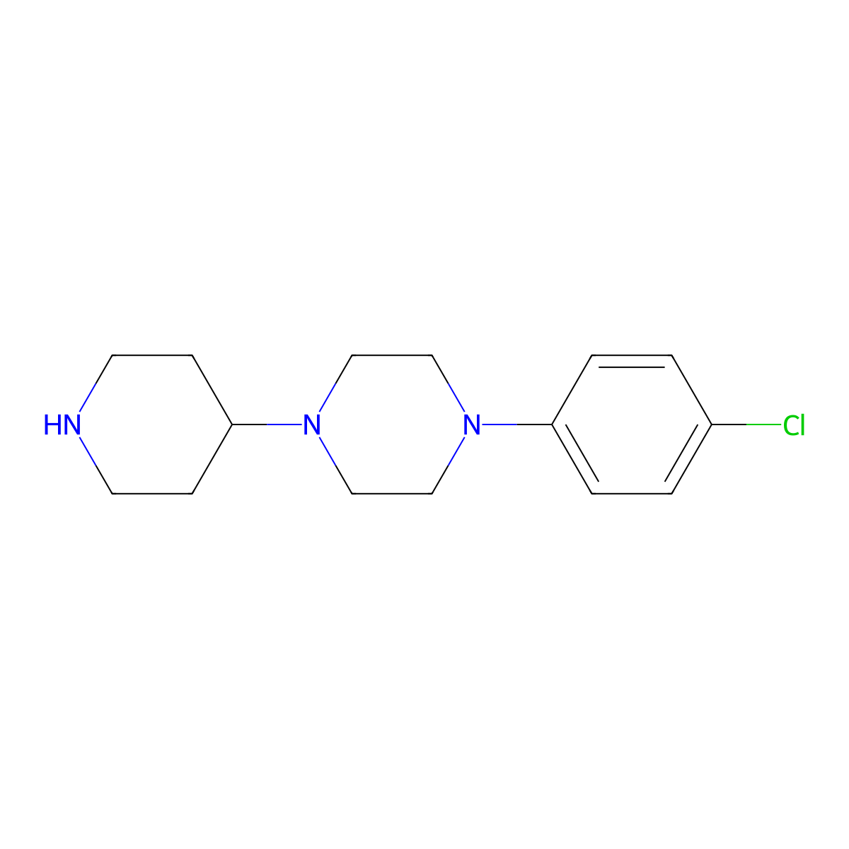 1-(4-Chlorophenyl)-4-(piperidin-4-yl)piperazine molecular structure, CAS 1284283-28-8