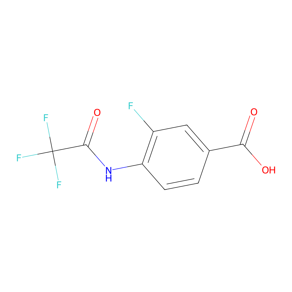 3-Fluoro-4-(2,2,2-trifluoroacetamido)benzoic acid molecular structure, CAS 1284288-25-0