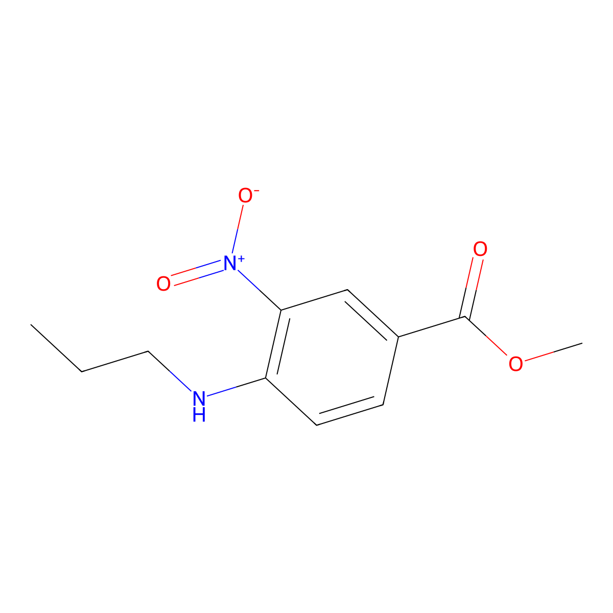 Methyl 3-nitro-4-(propylamino)benzoate molecular structure, CAS 128429-03-8
