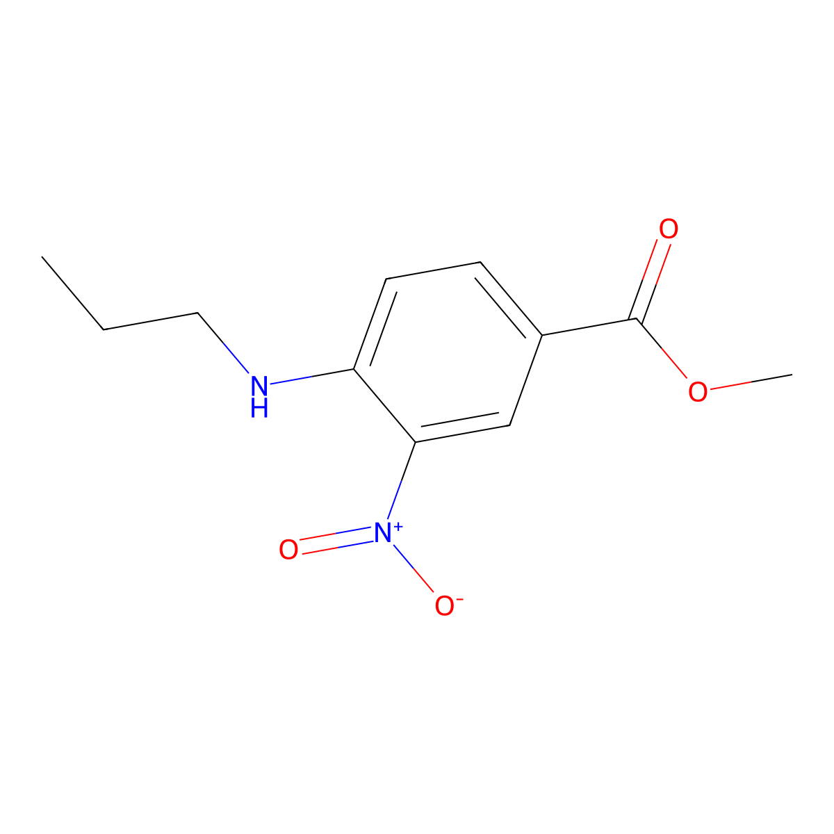 Methyl 3-nitro-4-(propylamino)benzoate molecular structure, CAS 128429-03-8
