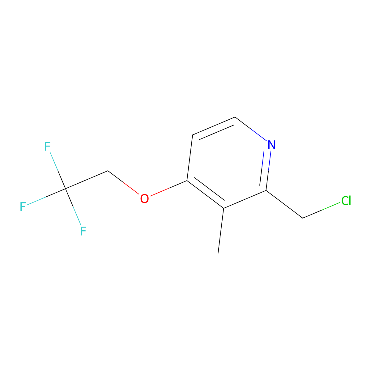 2-(Chloromethyl)-3-methyl-4-(2,2,2-trifluoroethoxy)pyridine molecular structure, CAS 128430-66-0
