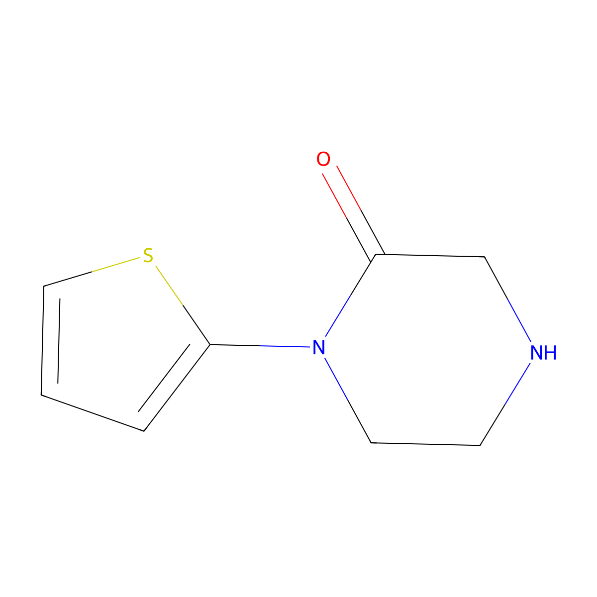 1-(Thiophen-2-yl)piperazin-2-one molecular structure, CAS 1284355-06-1