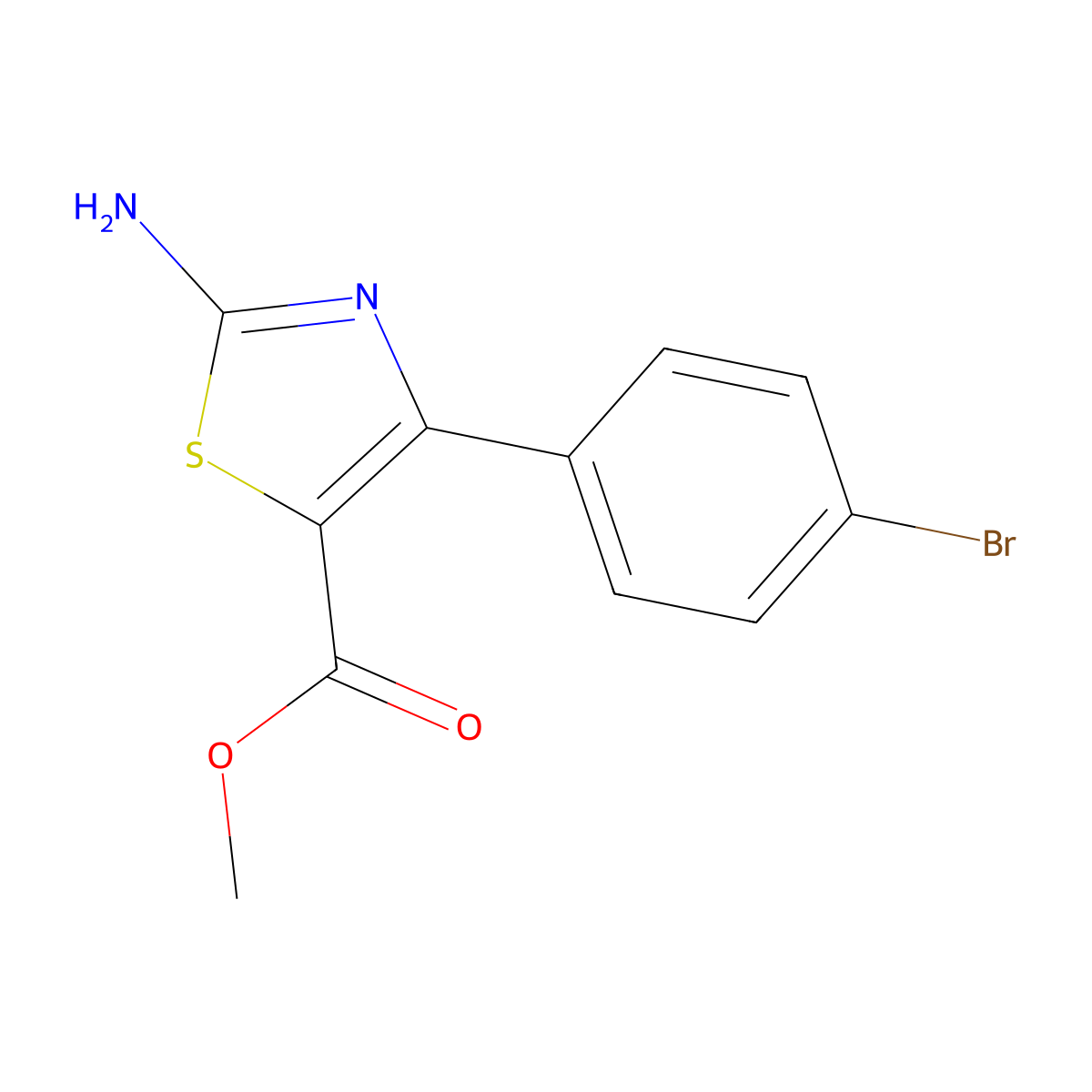 Methyl 2-amino-4-(4-bromophenyl)-1,3-thiazole-5-carboxylate molecular structure, CAS 1284363-17-2
