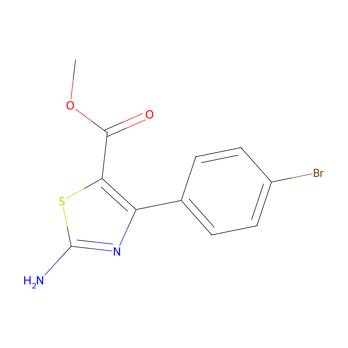Methyl 2-amino-4-(4-bromophenyl)-1,3-thiazole-5-carboxylate molecular structure, CAS 1284363-17-2