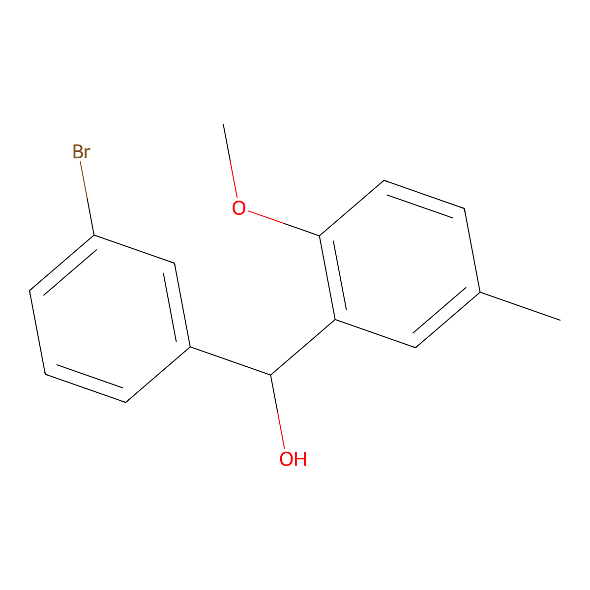 (3-Bromophenyl)(2-methoxy-5-methylphenyl)methanol molecular structure, CAS 1284386-41-9