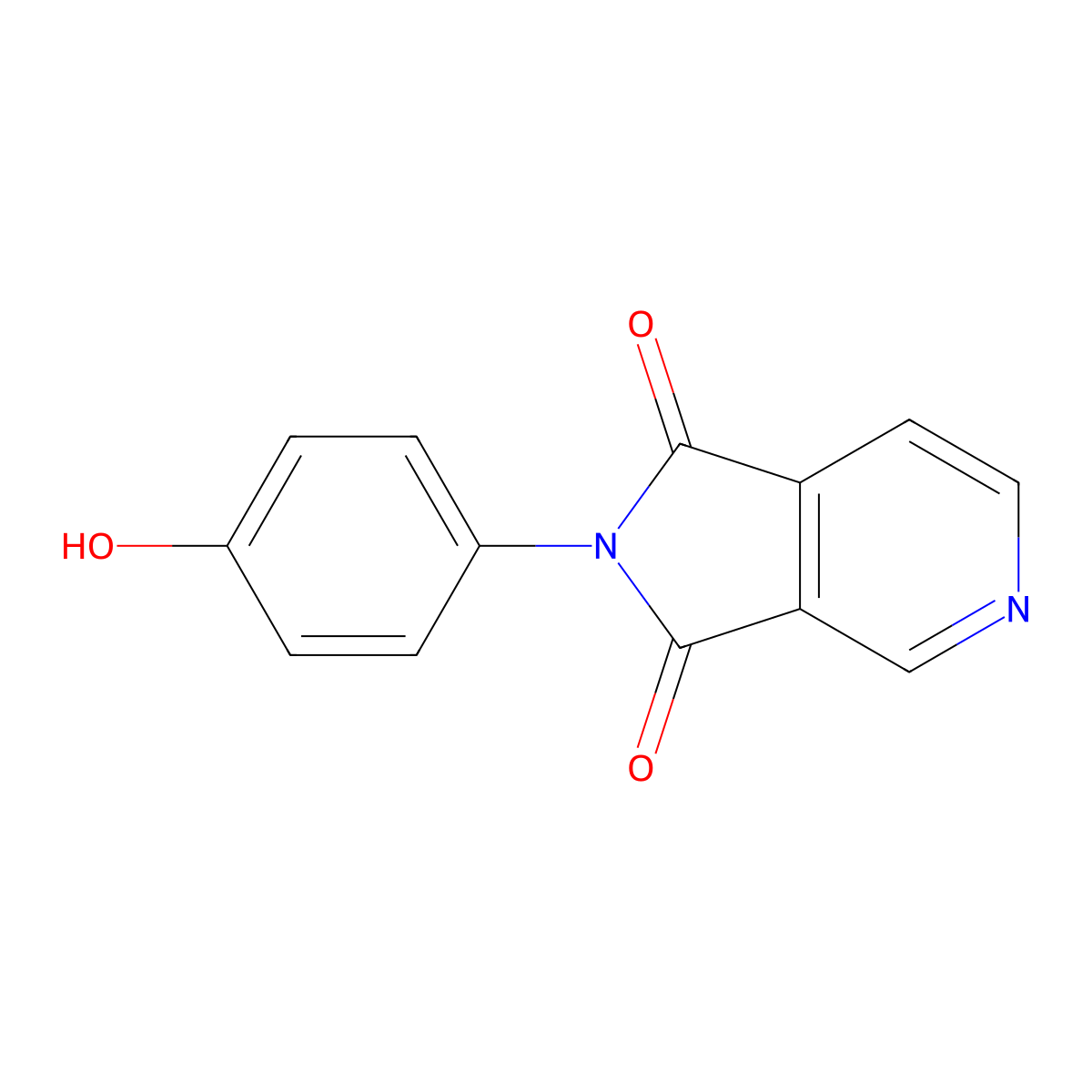 2-(4-hydroxyphenyl)-1H-pyrrolo[3,4-c]pyridine-1,3(2H)-dione molecular structure, CAS 1284399-56-9