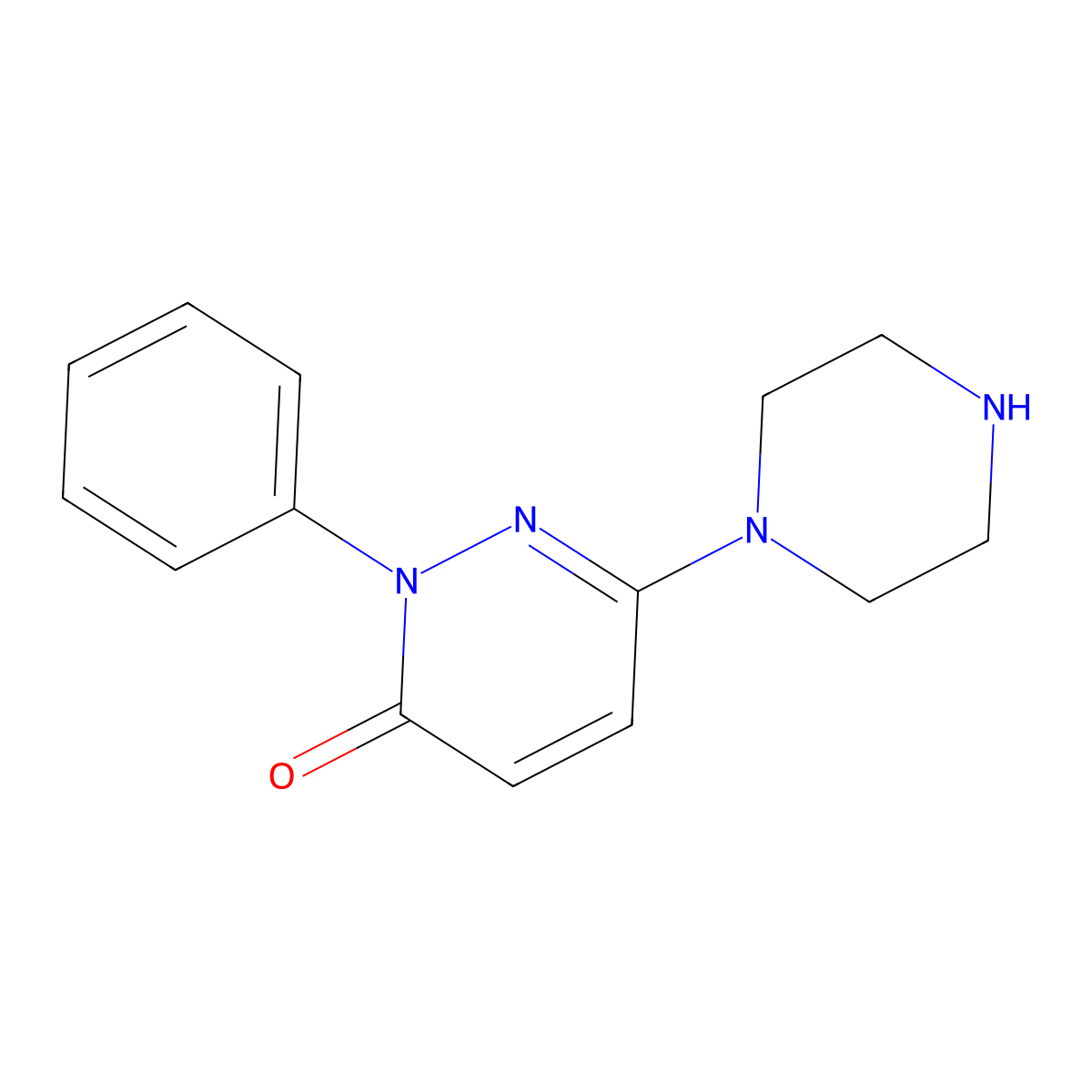 2-Phenyl-6-(piperazin-1-yl)pyridazin-3(2H)-one molecular structure, CAS 1284410-31-6
