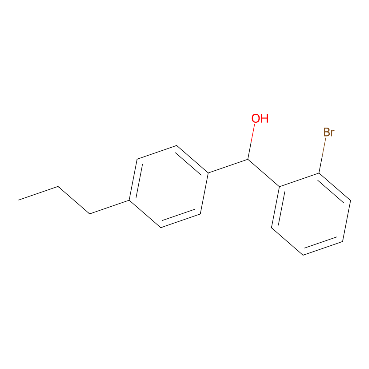 (2-Bromophenyl)(4-propylphenyl)methanol molecular structure, CAS 1284417-86-2