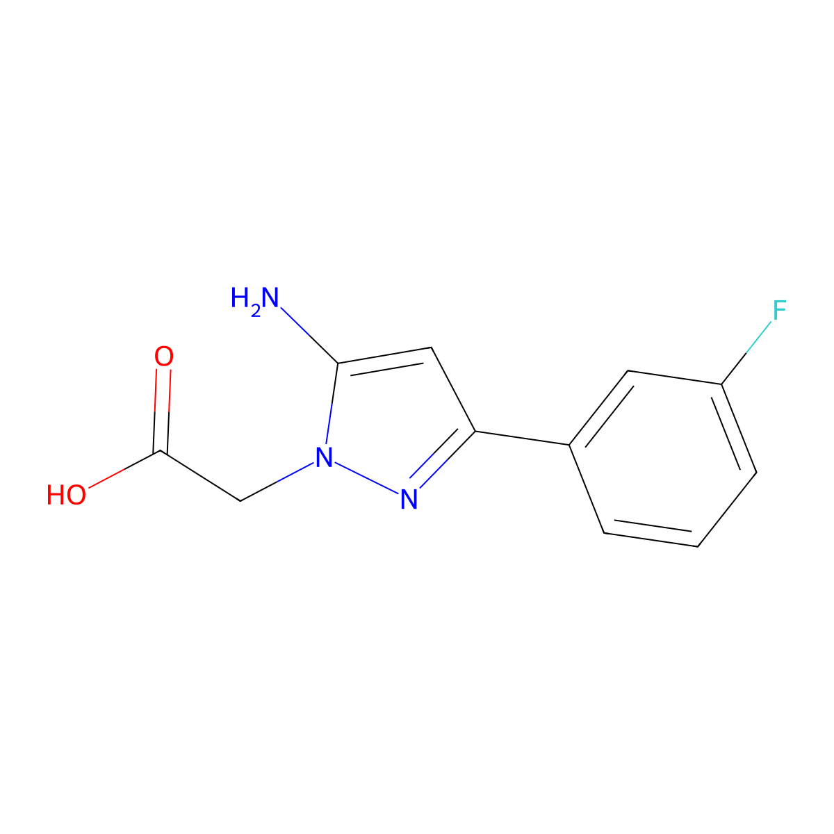 2-(5-Amino-3-(3-fluorophenyl)-1h-pyrazol-1-yl)acetic acid molecular structure, CAS 1284422-70-3