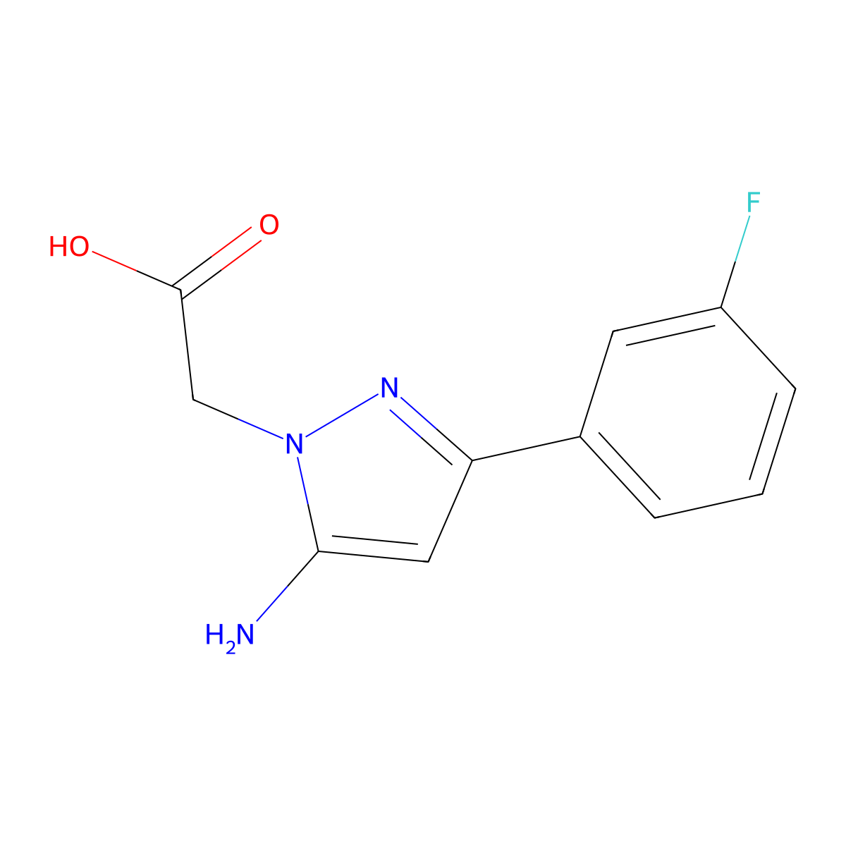 2-(5-Amino-3-(3-fluorophenyl)-1h-pyrazol-1-yl)acetic acid molecular structure, CAS 1284422-70-3