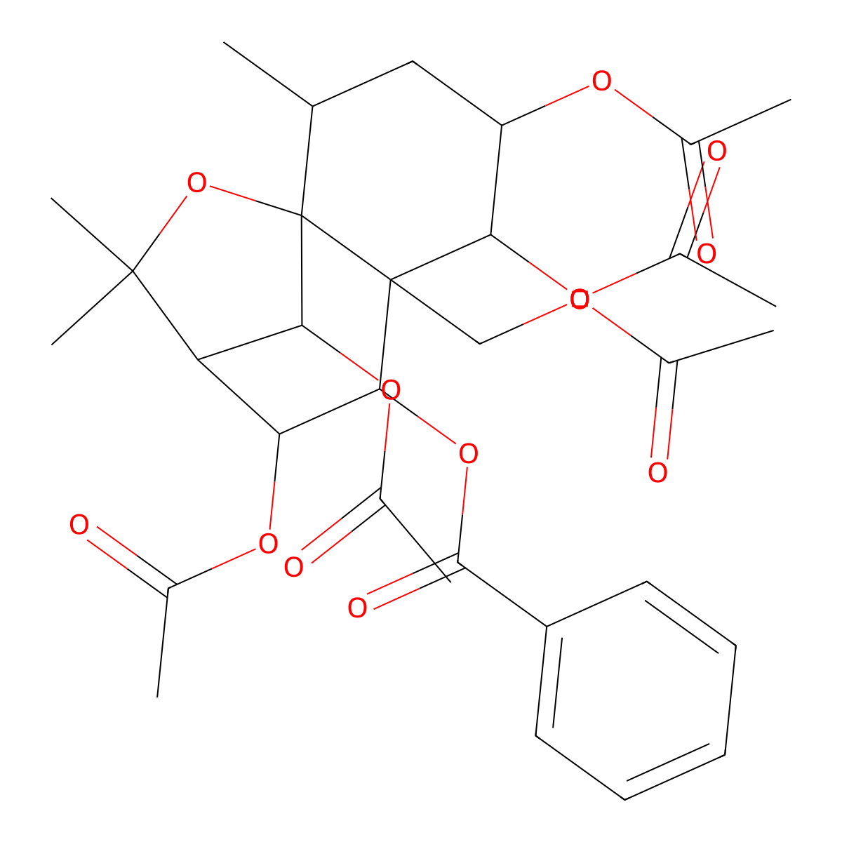 (1alpha,2alpha,6beta,8alpha,9alpha)-1,2,6,8,12-Pentakis(acetyloxy)-9-(benzoyloxy)dihydro-beta-agarofuran molecular structure, CAS 128443-60-7