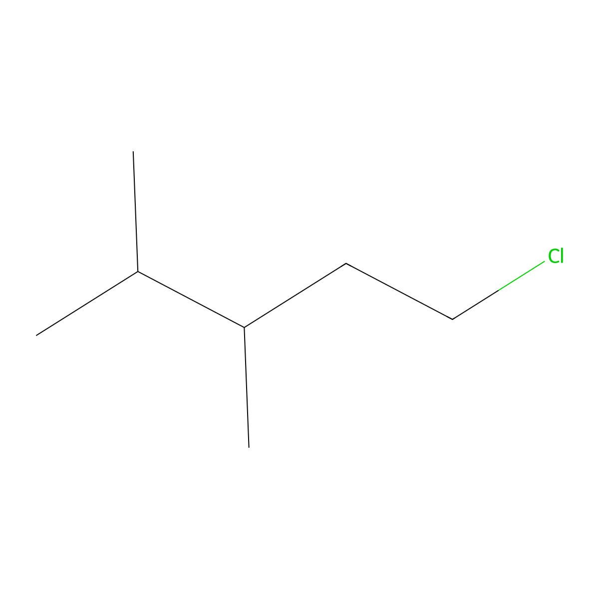 1-Chloro-3,4-dimethylpentane molecular structure, CAS 128443-64-1