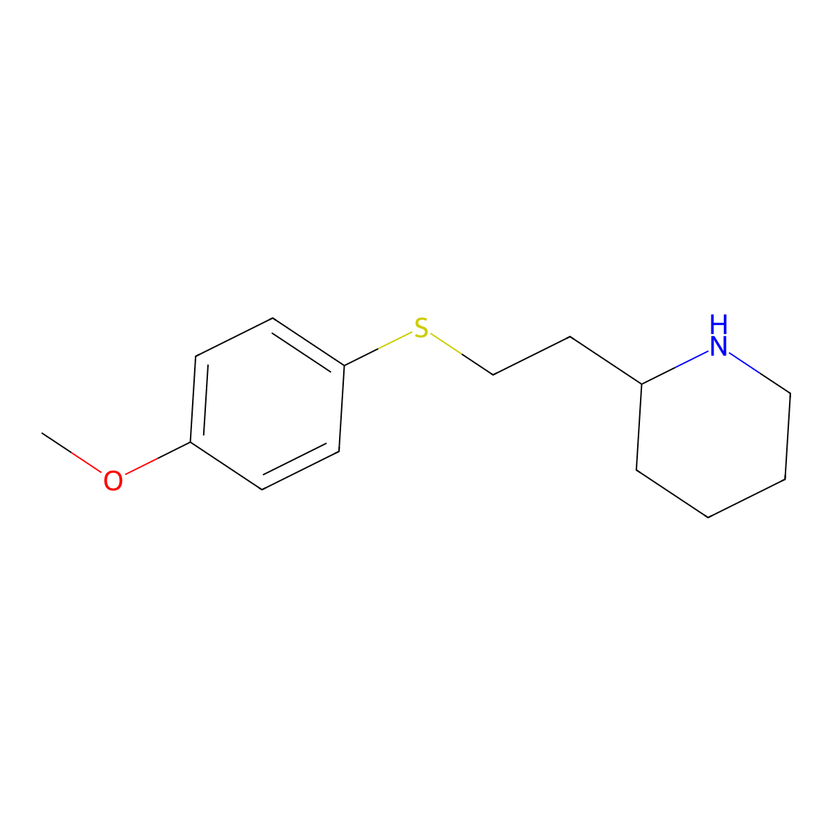 2-(2-((4-Methoxyphenyl)thio)ethyl)piperidine molecular structure, CAS 1284431-74-8