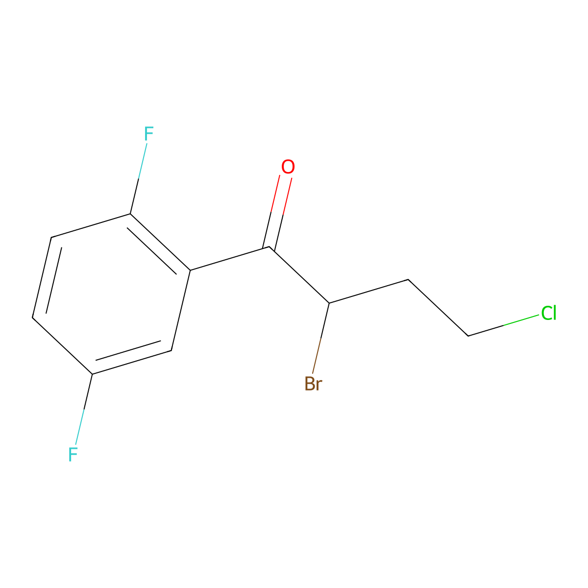 2-Bromo-4-chloro-1-(2,5-difluorophenyl)butan-1-one molecular structure, CAS 1284437-05-3