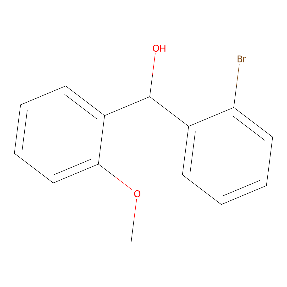 (2-Bromophenyl)(2-methoxyphenyl)methanol molecular structure, CAS 1284451-83-7