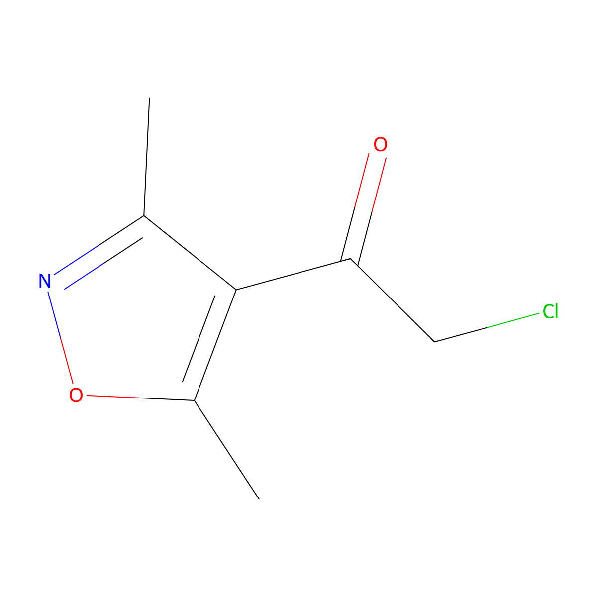 2-Chloro-1-(dimethyl-1,2-oxazol-4-yl)ethan-1-one molecular structure, CAS 1284455-20-4