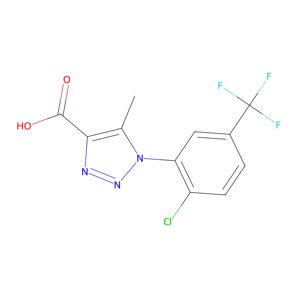 1-[2-chloro-5-(trifluoromethyl)phenyl]-5-methyl-1H-1,2,3-triazole-4-carboxylic acid molecular structure, CAS 1284455-23-7