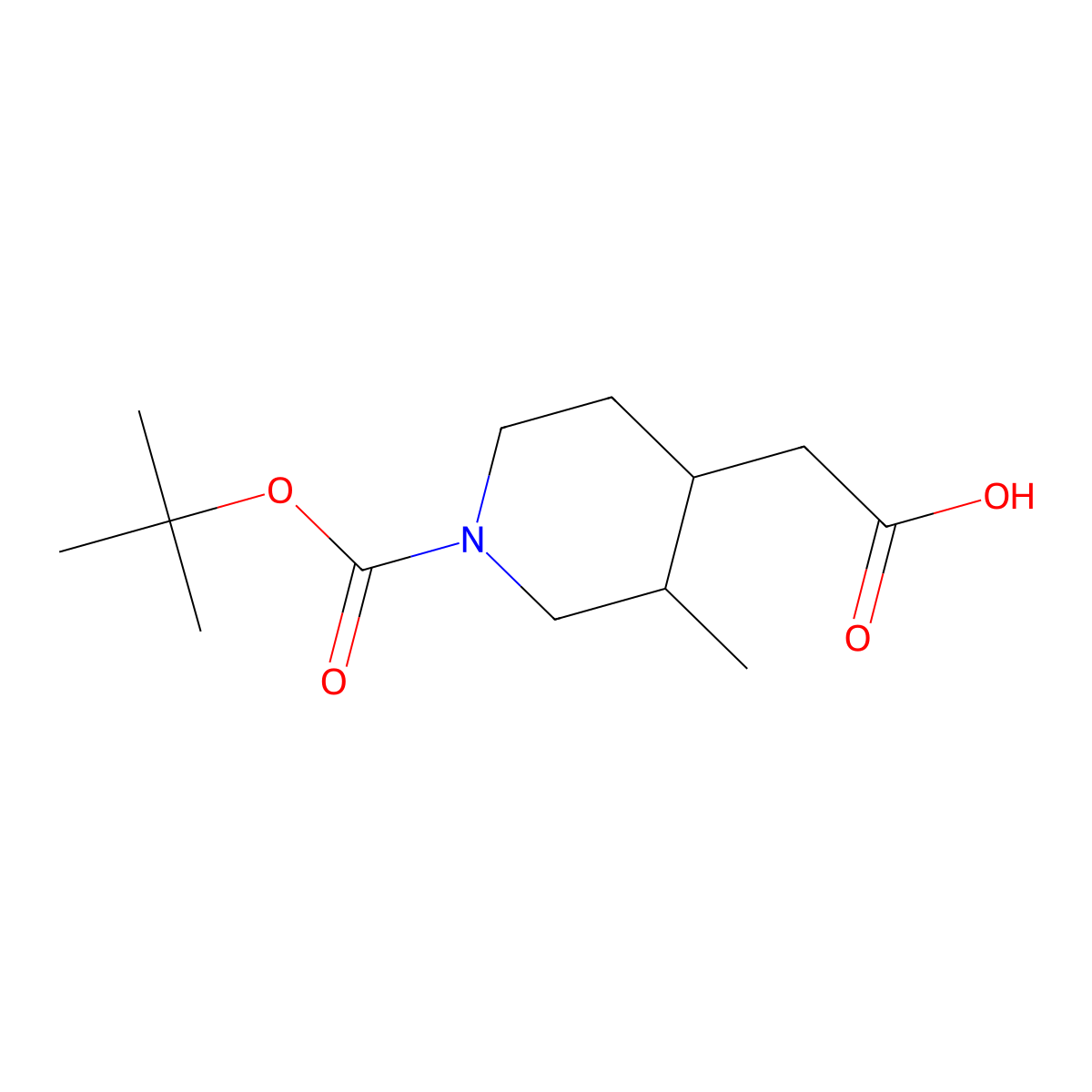 2-{1-[(Tert-butoxy)carbonyl]-3-methylpiperidin-4-yl}acetic acid molecular structure, CAS 1284455-26-0