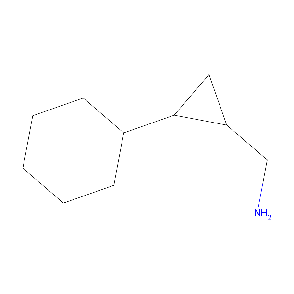 (2-Cyclohexylcyclopropyl)methanamine molecular structure, CAS 1284464-67-0