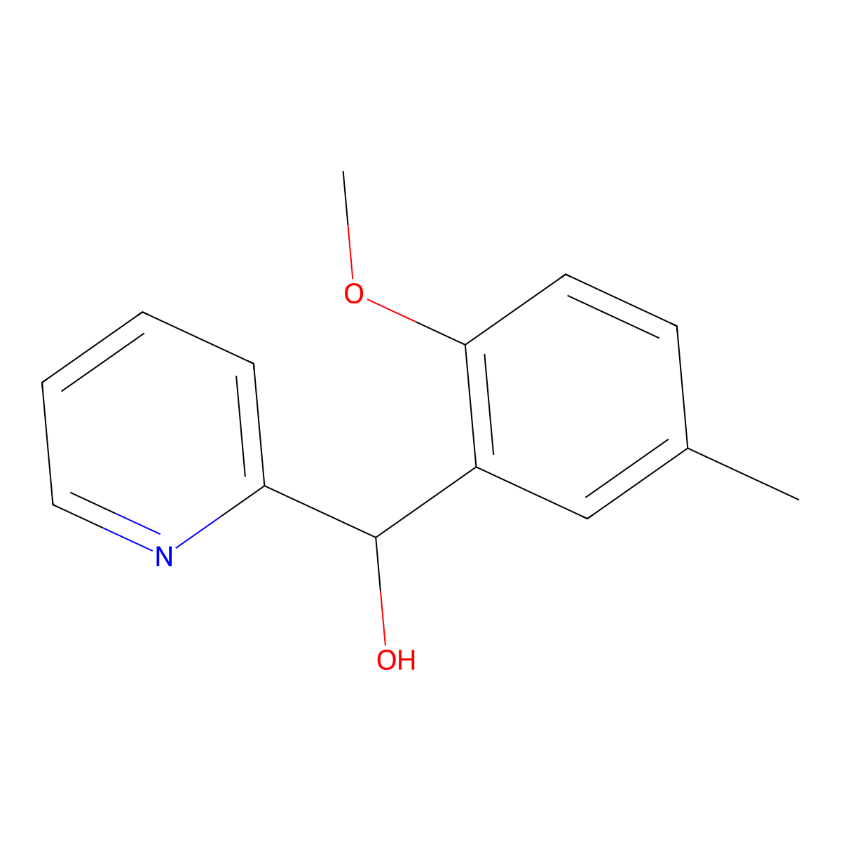 (2-Methoxy-5-methylphenyl)(pyridin-2-yl)methanol molecular structure, CAS 1284479-83-9