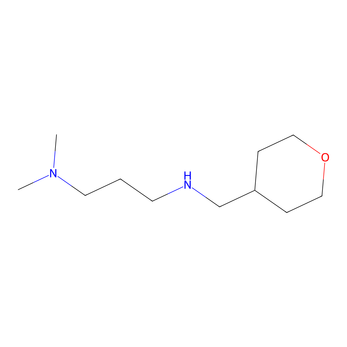 N1,N1-Dimethyl-N3-((tetrahydro-2H-pyran-4-yl)methyl)propane-1,3-diamine molecular structure, CAS 1284481-40-8