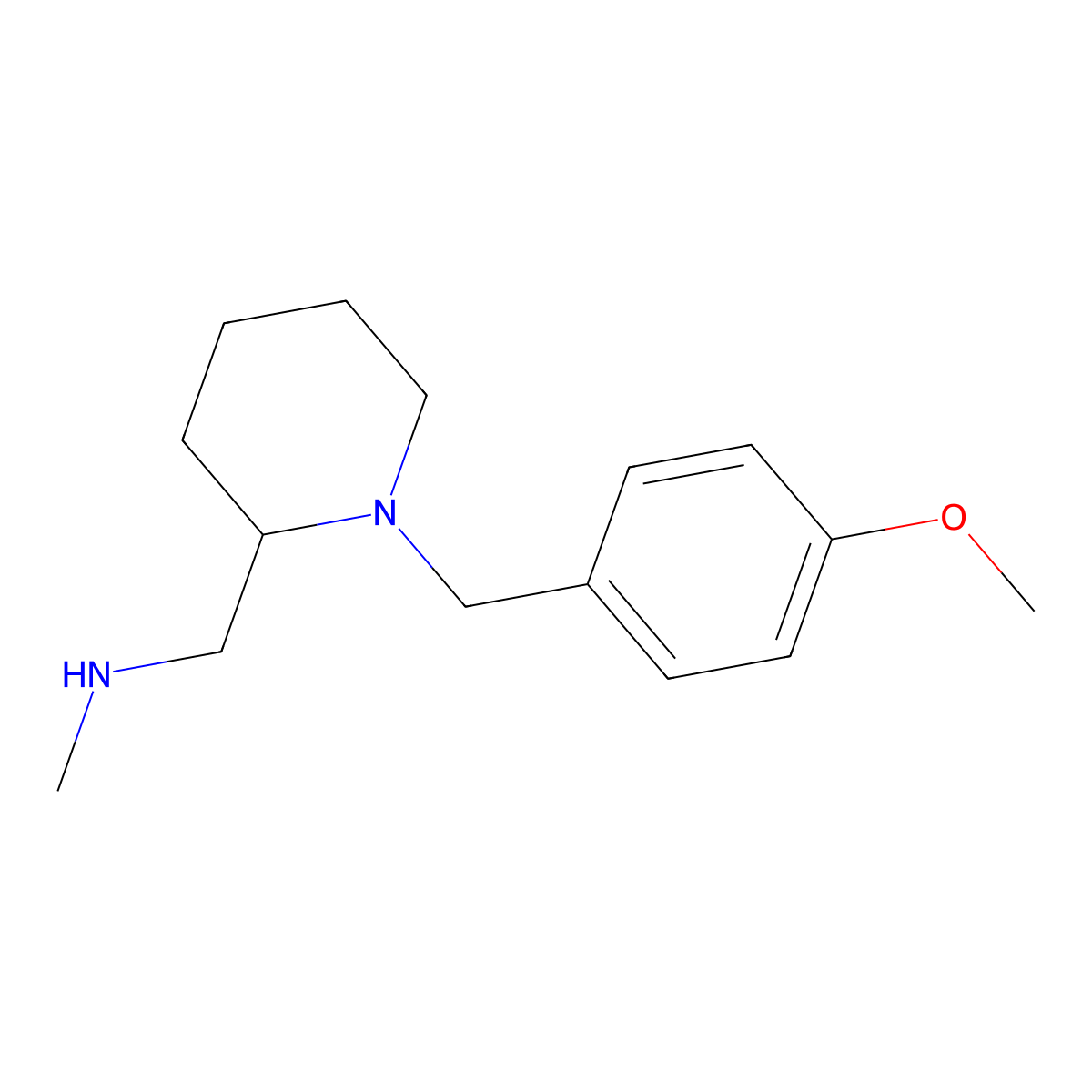 [1-(4-Methoxy-benzyl)-piperidin-2-ylmethyl]-methyl-amine molecular structure, CAS 1284482-57-0