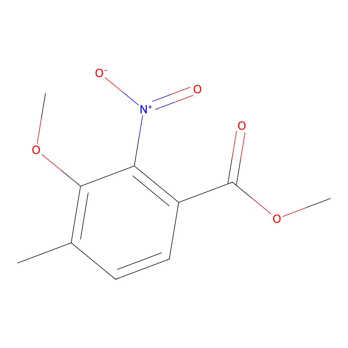 Methyl 3-methoxy-4-methyl-2-nitrobenzoate molecular structure, CAS 128450-32-8