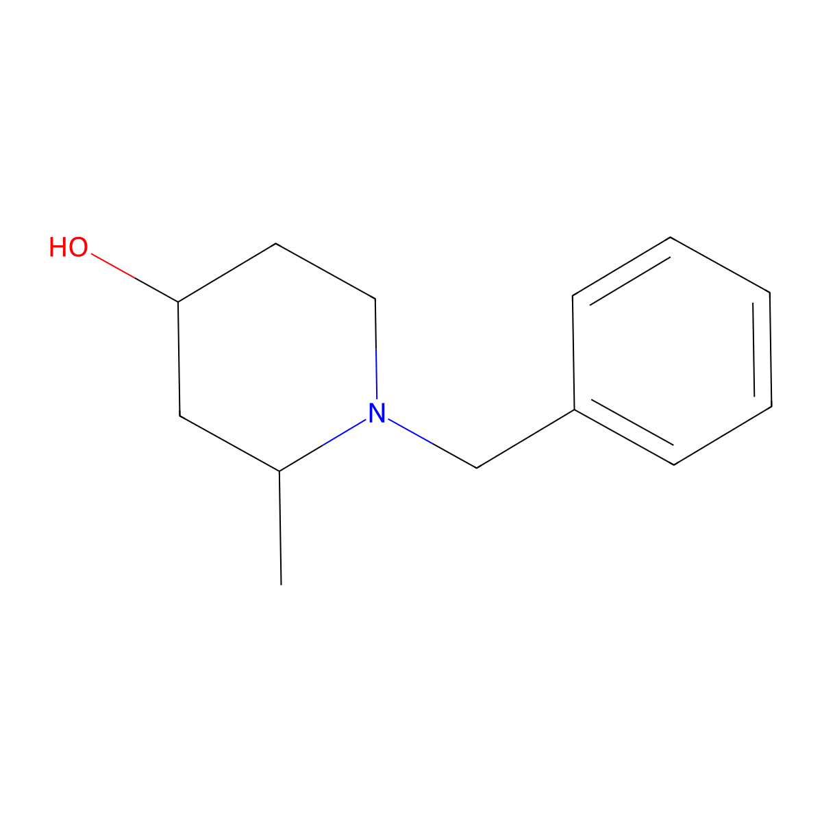 1-Benzyl-2-methylpiperidin-4-ol molecular structure, CAS 1284529-42-5