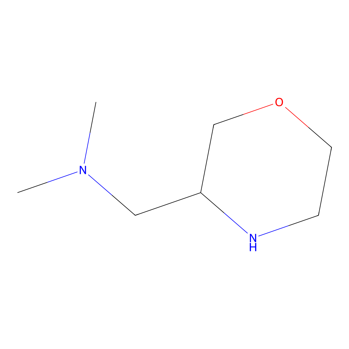 N,N-Dimethyl-3-morpholinemethanamine molecular structure, CAS 128454-20-6