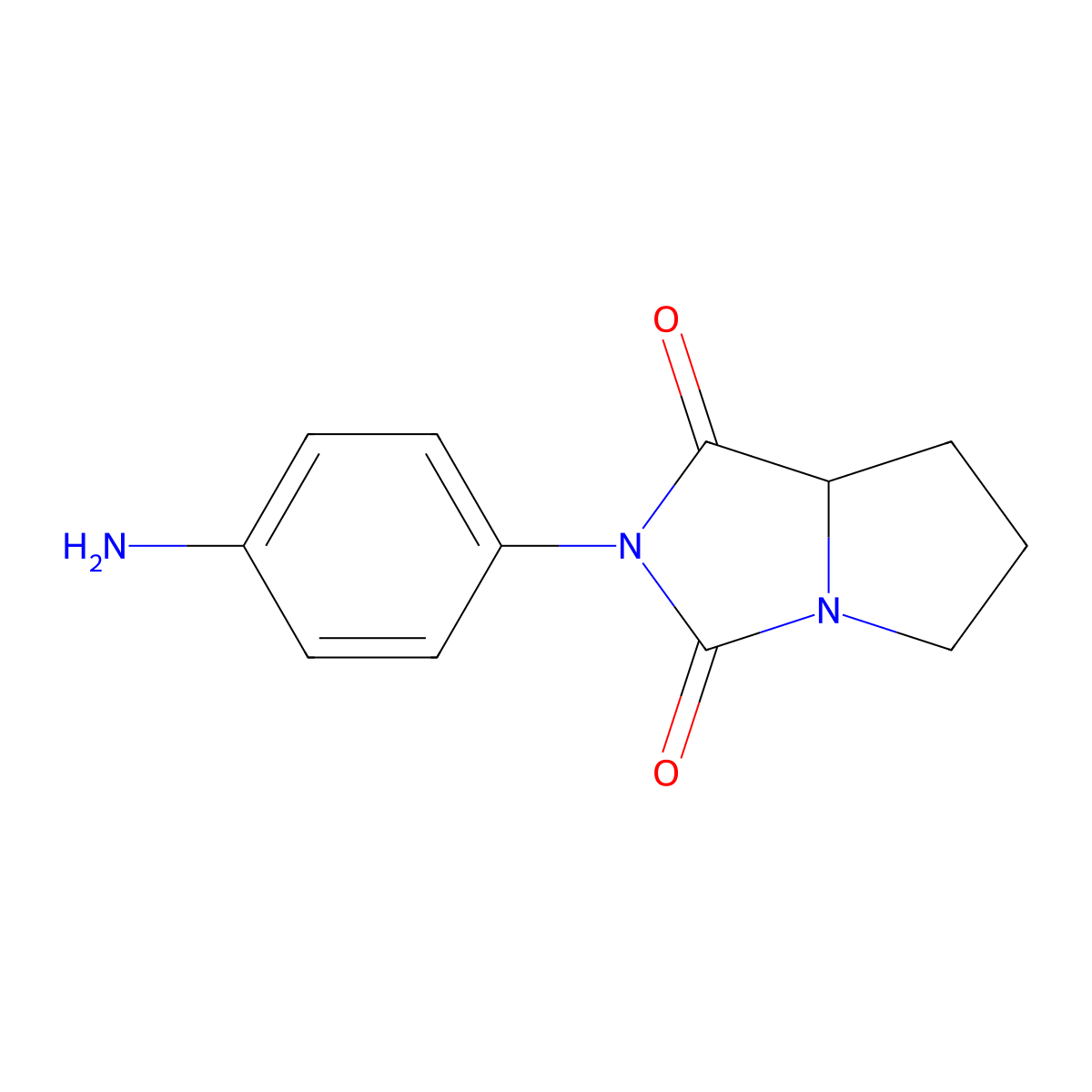 2-(4-aminophenyl)tetrahydro-1H-pyrrolo[1,2-c]imidazole-1,3(2H)-dione molecular structure, CAS 1284540-54-0