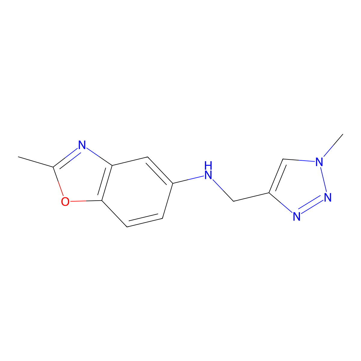 5-Benzoxazolamine, 2-methyl-N-[(1-methyl-1H-1,2,3-triazol-4-yl)methyl]- molecular structure, CAS 1284540-55-1