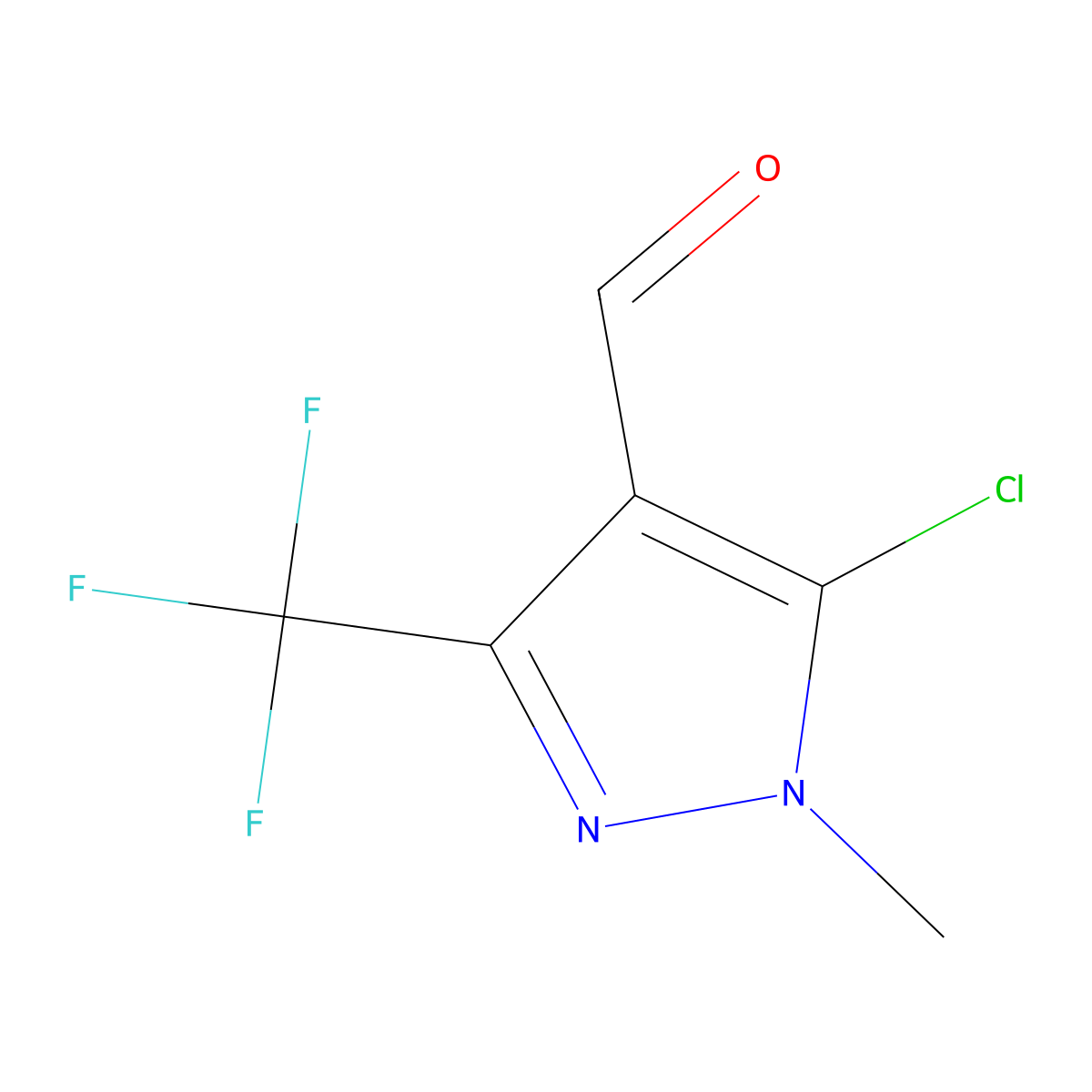 5-Chloro-1-methyl-3-(trifluoromethyl)-1H-pyrazole-4-carbaldehyde molecular structure, CAS 128455-62-9