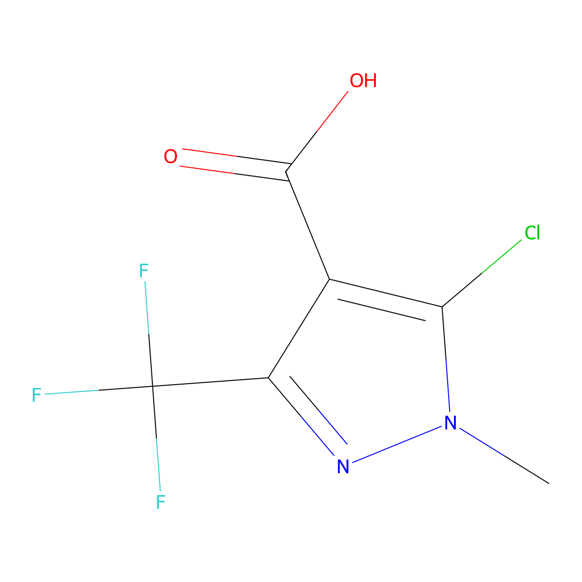 5-Chloro-1-Methyl-3-(Trifluoromethyl)-1H-Pyrazole-4-Carboxylic Acid molecular structure, CAS 128455-63-0