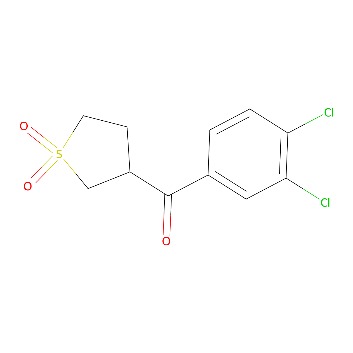 3-(3,4-Dichlorobenzoyl)-1lambda6-thiolane-1,1-dione molecular structure, CAS 1284555-13-0