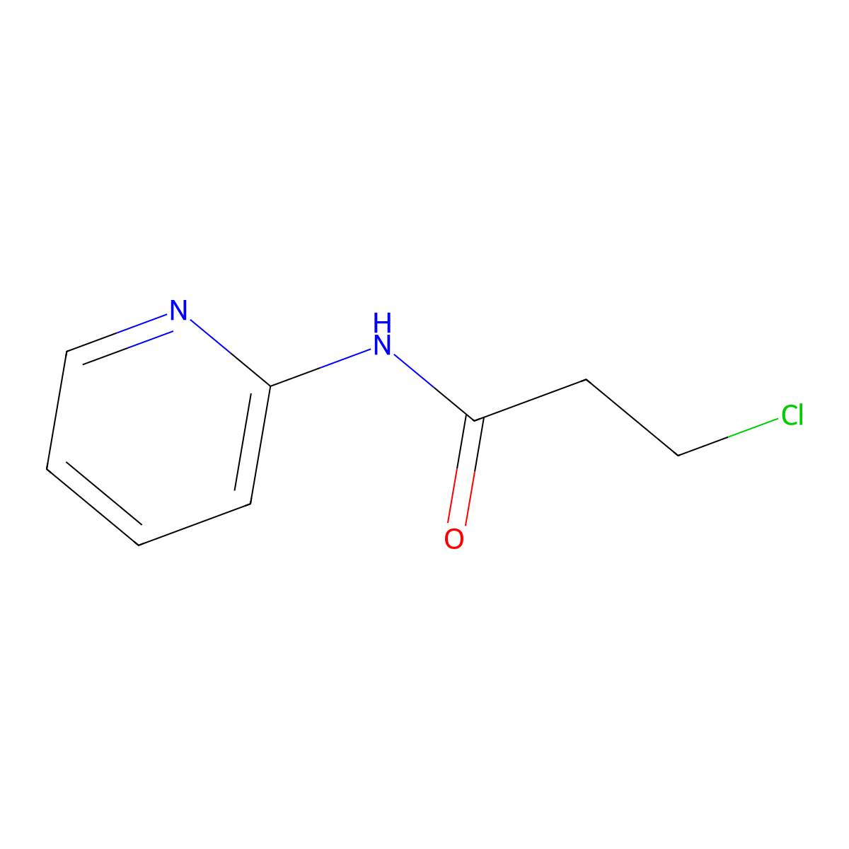 3-chloro-N-(pyridin-2-yl)propanamide molecular structure, CAS 128456-13-3