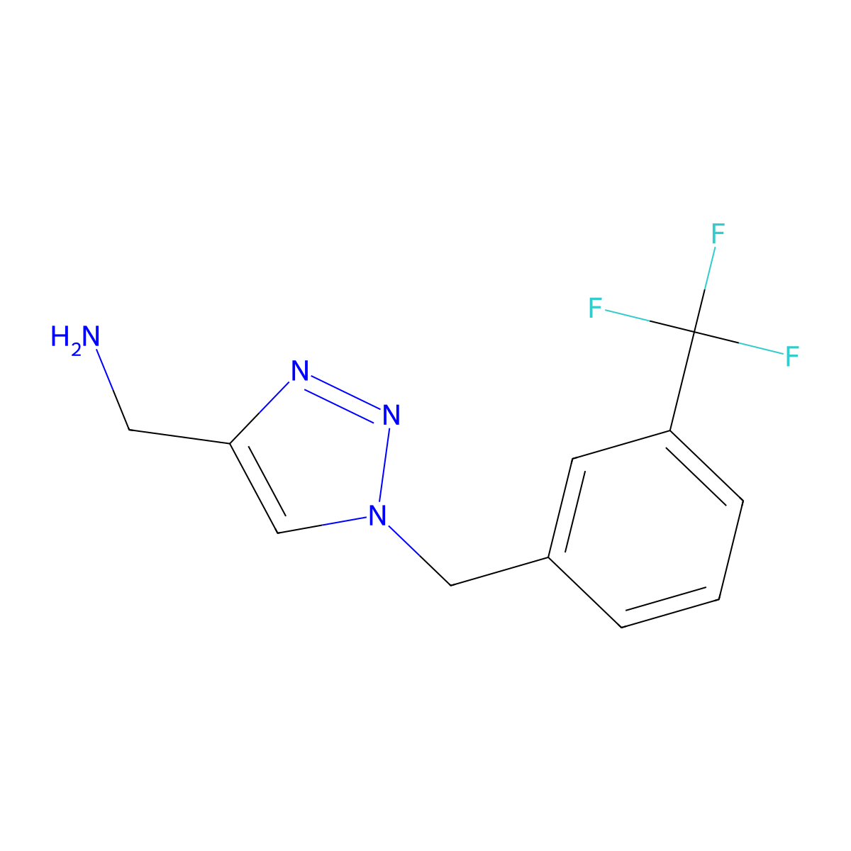 (1-{[3-(trifluoromethyl)phenyl]methyl}-1H-1,2,3-triazol-4-yl)methanamine molecular structure, CAS 1284563-50-3