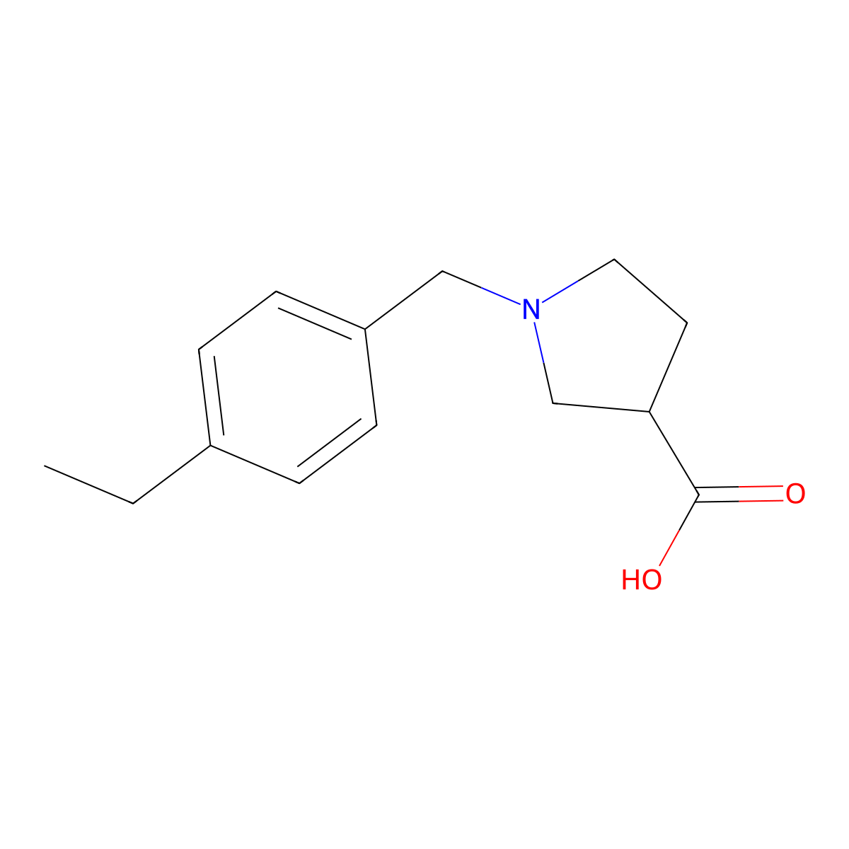 1-[(4-Ethylphenyl)methyl]pyrrolidine-3-carboxylic acid molecular structure, CAS 1284567-44-7
