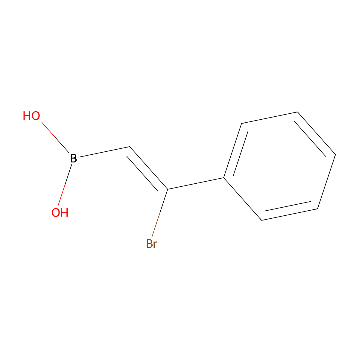 (Z)-(2-Bromo-2-phenylvinyl)boronic acid molecular structure, CAS 128458-97-9