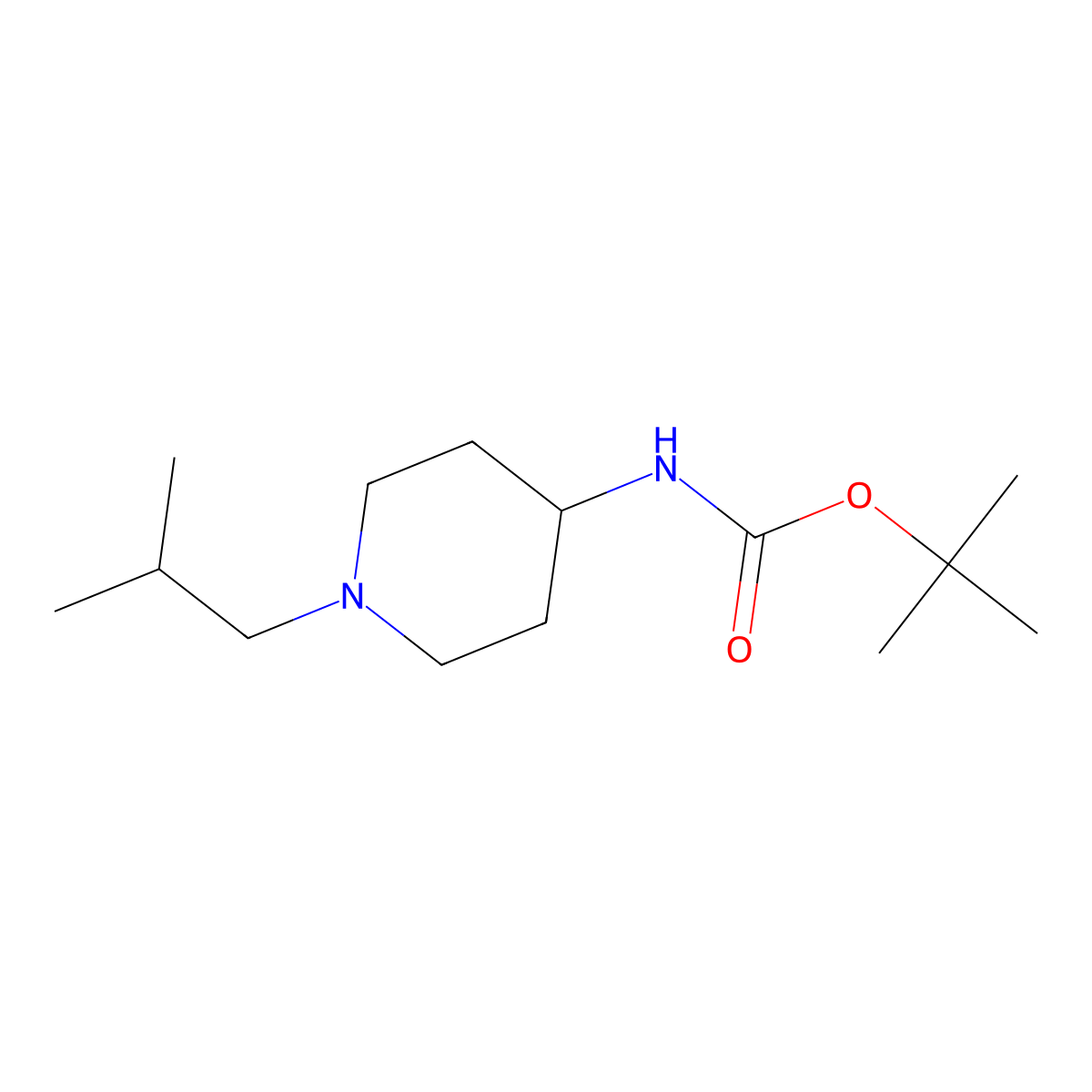 4-(N-BOC-Amino)-1-isobutylpiperidine molecular structure, CAS 1284584-48-0