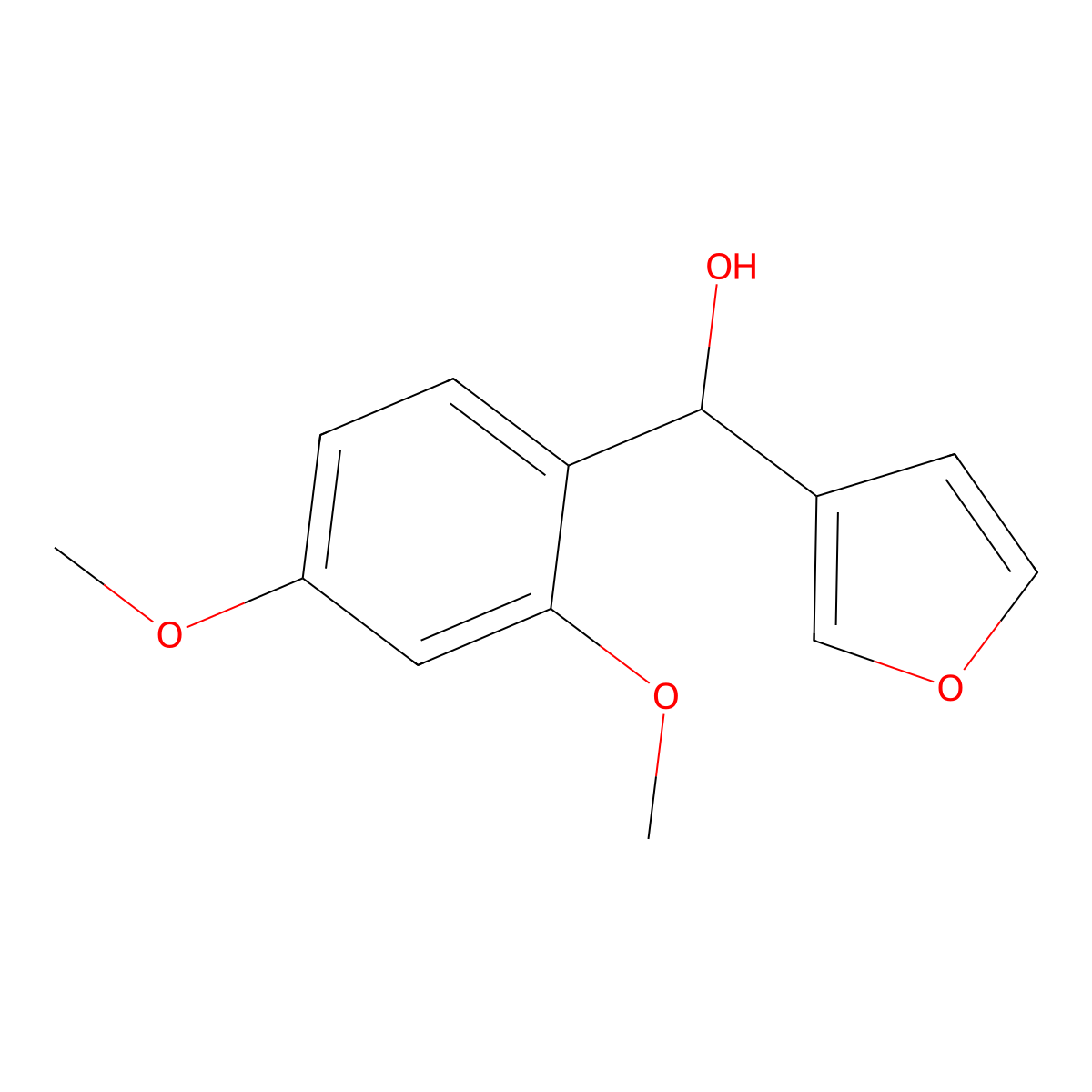 2,4-Dimethoxyphenyl-(3-furyl)methanol molecular structure, CAS 1284588-28-8